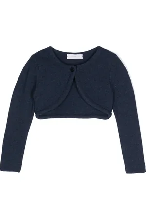MONNALISA Heart-charm cropped cardigan