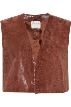 FORTE FORTE Snakeskin-effect leather gilet