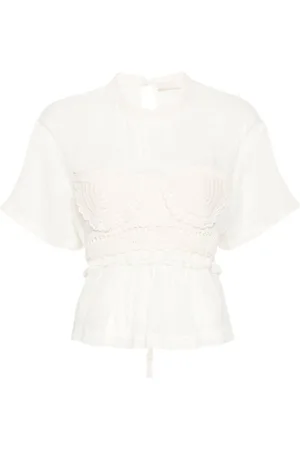 ULLA JOHNSON Cari crochet-panelling blouse
