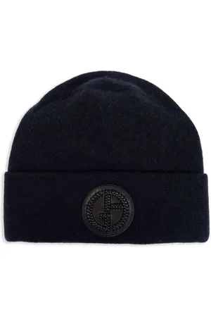 Giorgio Armani Logo-patch cashmere-knit beanie