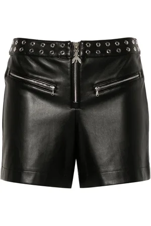 Patrizia Pepe Eyelet-detail faux-leather shorts