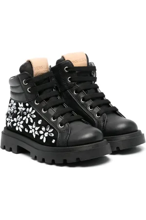 MONNALISA Rhinestone-embellished leather boots