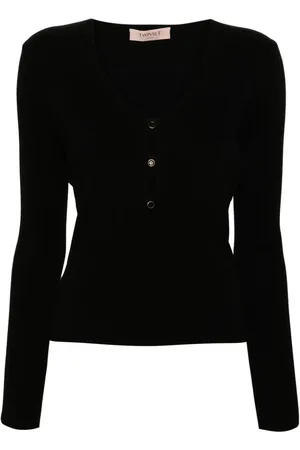 Twin-Set Crystal-embellished ribbed top