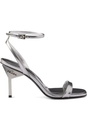 Prada 85mm metallic-leather sandals