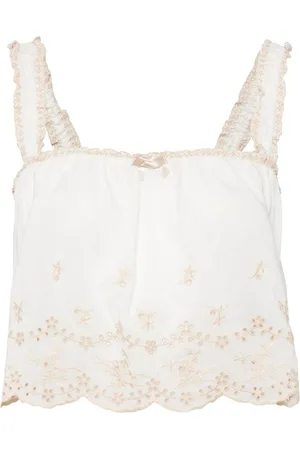 Reformation Broderie anglaise top