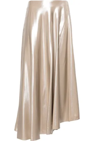 PESERICO SIGN A-line lamé midi skirt