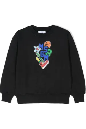 Msgm Logo-print cotton sweatshirt