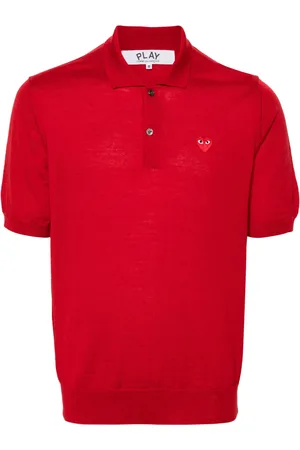 Comme des Garçons Heart-patch wool polo shirt