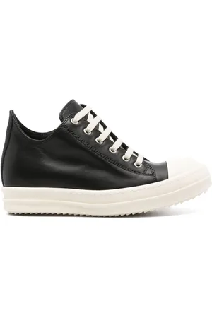 Rick Owens Rubber-toecap leather sneakers