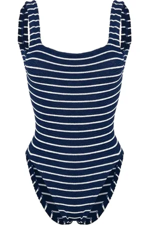 Hunza G Striped crinkled swimsuit