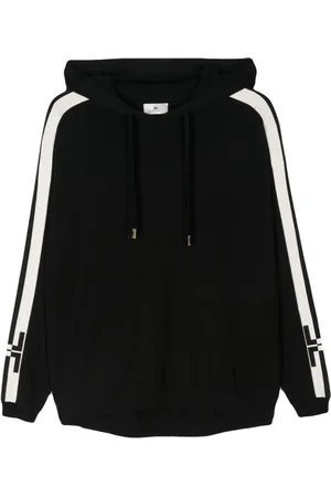 Elisabetta Franchi Side-stripe hooded jumper