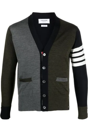 Thom Browne Colour-block virgin wool cardigan