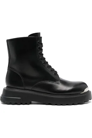 Moschino Logo-plaque leather boots