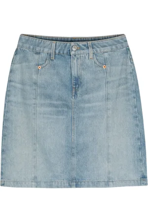 MARTINE ROSE Narrow denim miniskirt