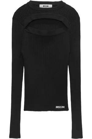 Msgm Cut-out ribbed-knit jumper