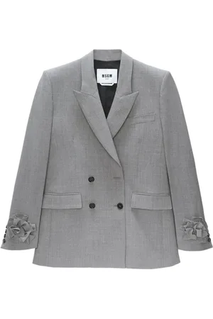 Msgm Floral-appliqu?? double-breasted blazer