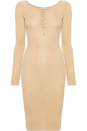Patrizia Pepe Lurex-detail ribbed midi dress