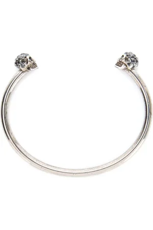 Alexander McQueen Jewelled Twin Skull bangle