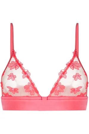 FLEUR DU MAL Petal embroidered triangle bralette