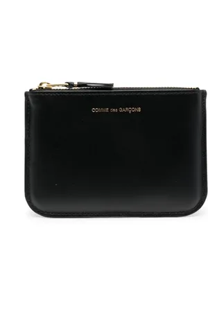 Comme des Garçons Logo-lettering zip leather wallet