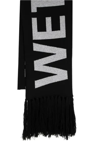 We11 Done Logo-jacquard tasselled scarf