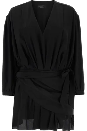 Balenciaga V-neck silk minidress