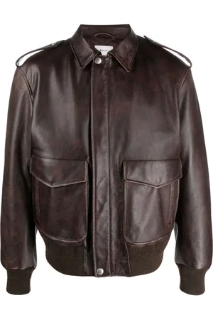 Bally Cargo-pockets leather bomber jacket