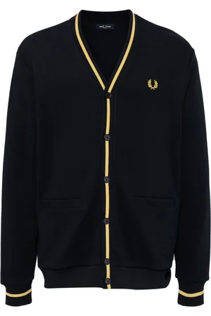 Fred Perry Logo-embroidered button-up cardigan
