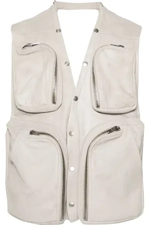 Rick Owens Leather V-neck gilet