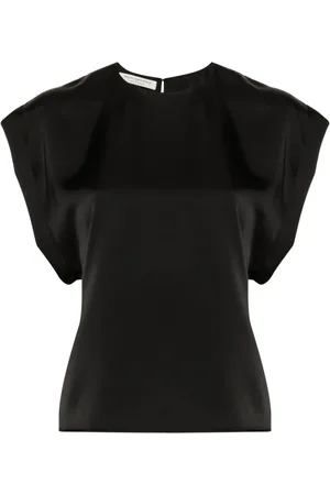 Serafini Round-neck satin blouse