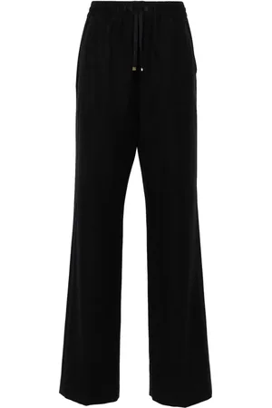 Moncler Logo-appliqu?? felted straight trousers