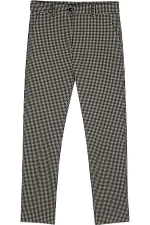 SEVENTY BY SERGIO TEGON Pressed-crease houndstooth-pattern trousers