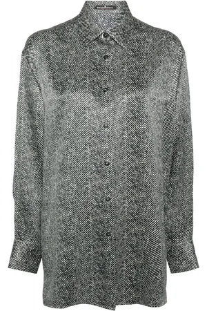 ERMANNO SCERVINO Herringbone-print silk shirt