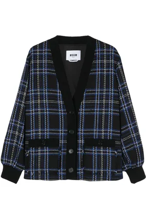 Msgm Fringe-detailing tweed jacket