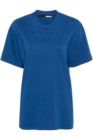 ROTATE Logo-embroidered cotton T-shirt