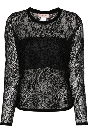 Twin-Set Lace-effect jacquard top