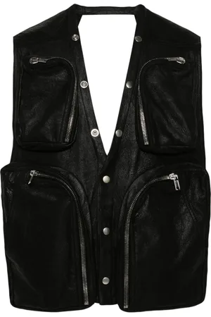 Rick Owens Leather V-neck gilet
