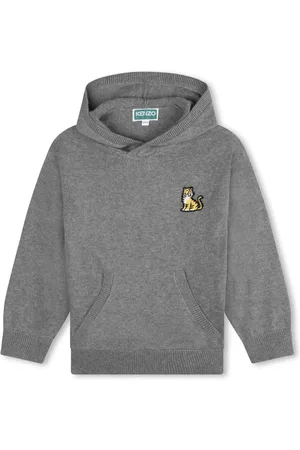 Kenzo Tiger-appliqu?? knitted hoodie