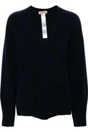 Twin-Set V-neck ribbed-knit jumper