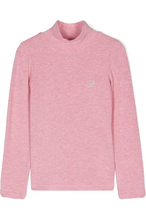 MONNALISA Rhinestone-monogram ribbed top