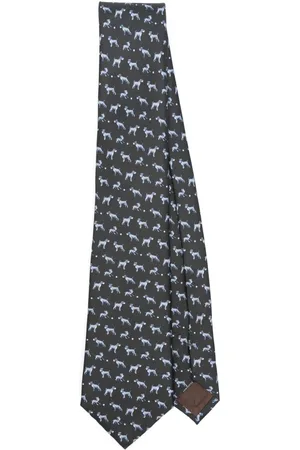 Giorgio Armani Dog-print silk tie