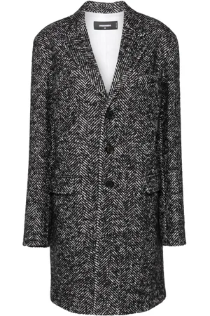 Dsquared2 Herringbone wool blend coat