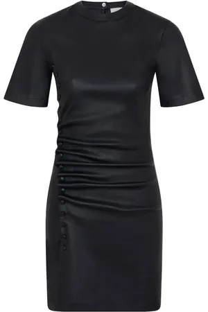 Paco rabanne Ruched leather mini dress