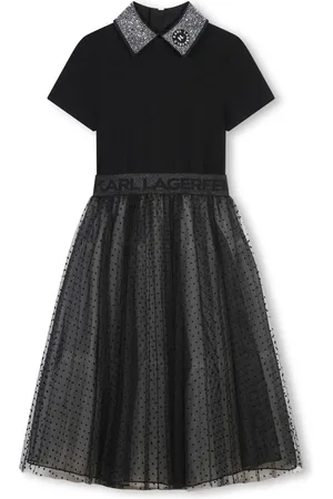 Karl Lagerfeld Crystal-embellished panelled tutu dress
