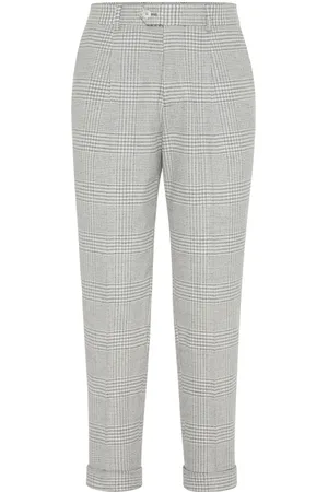 Brunello Cucinelli Prince-of-Wales pattern trousers