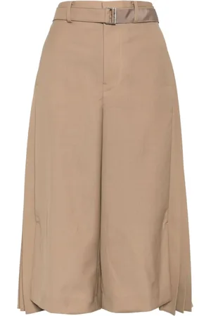 SACAI Pleated cropped trousers
