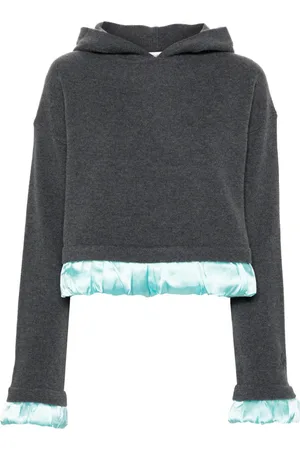 J.W.Anderson Satin-trim cropped hoodie
