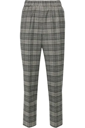 PESERICO SIGN Plaid-pattern trousers