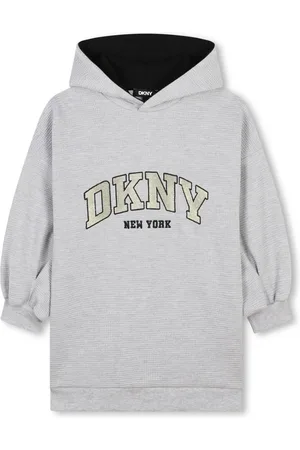 DKNY Logo-embroidered hooded dress