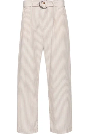 Nanushka Ferre pinstriped belted trousers